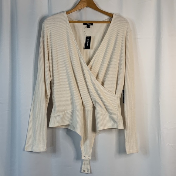 Express Cream Knit Sweater Bodysuit- NWT - Picture 11 of 14